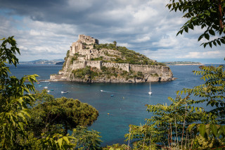 Small island castle trees water - tree and water free wallpaper