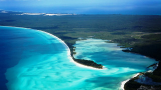 Aerial view beach ocean blue - a photo free wallpaper