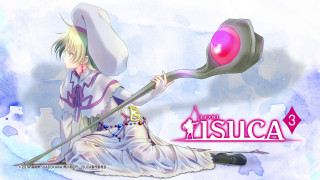 Woman blonde sitting pink objects - a pink object free wallpaper