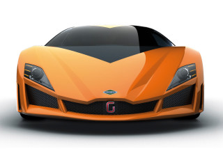 Orange sports car white background - a black stripe free wallpaper