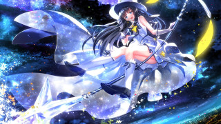 Anime girl sword hat flying - a sword and a hat free wallpaper