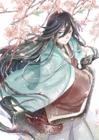 Woman chair flower sword sitting - emperor huizong of song free wallpaper