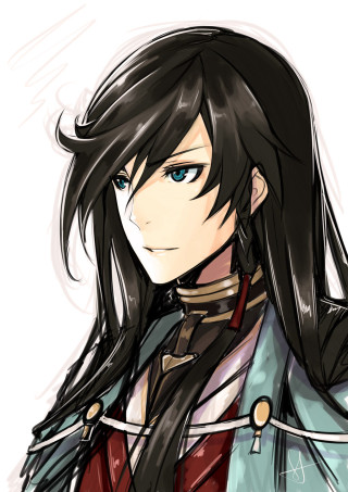 Cicelyhey bishounen portrait blackhair blueeyes - a red jacket free wallpaper