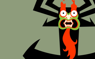 Cartoon demon character face tail - a green background free wallpaper