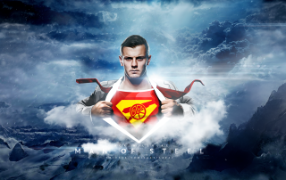 Man superman cape clouds mountain - heroic free wallpaper