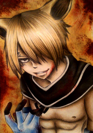 Man demon head demon tail - anime art free wallpaper