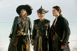 Pirates beach boat costumes three - a boat in the background free wallpaper