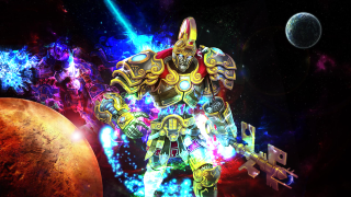 Space battle giant robot planet - bedwyr williams free wallpaper