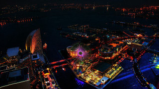 Ferris wheel night city skyline 2 - a ferris free wallpaper