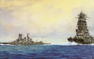 Two ships ocean cloudy sky 2 - anton otto fischer free wallpaper