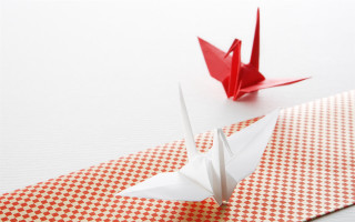Red origami crane white origami - free ship wallpaper for desktop