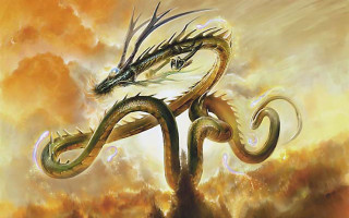 Dragon long tail rock sky - donato giancola free wallpaper