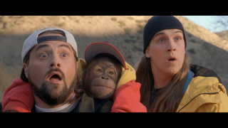 Man woman monkeys shoulders fun - movie scene free wallpaper