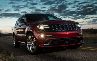 Red jeep night road sunshine - a red jeep free wallpaper