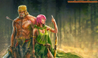 Pink hair forest epic fantasy - a green cloth free wallpaper