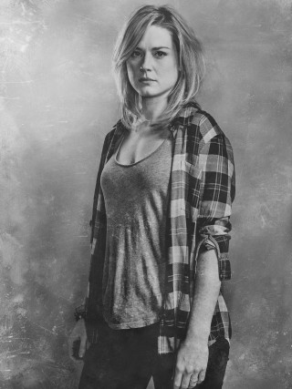 Woman plaid shirt posing knife - fine art free wallpaper