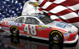 Eagle car american flag reflection - a reflection free wallpaper