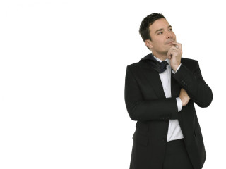 Man tuxedo posing hands chin - neoplasticism free wallpaper