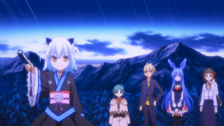 Anime characters mountain sky rain - baiōken eishun free wallpaper for desktop