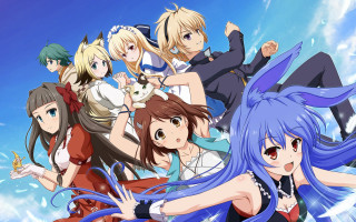 Anime girls long hair blue 43 - posing free wallpaper