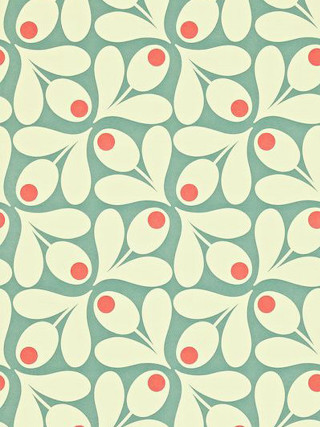 Red dots green background white - an art deco painting free wallpaper
