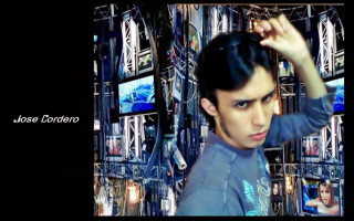 Man holding hair wall television - video art free wallpaper