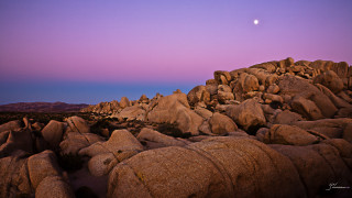 Full moon rocky desert purple - dusk free wallpaper