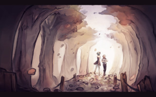 Couple tunnel trees light path - forest free wallpaper