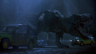 Dinosaur walking rain car truck - a dinosaur free wallpaper
