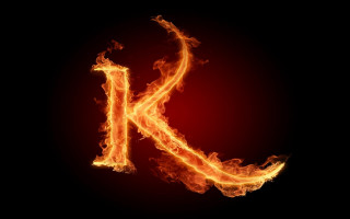 Fire flames letter k black 3 - a red background free wallpaper for desktop