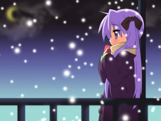 Snowy balcony woman kykukawa winter - winter free wallpaper for desktop