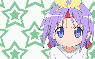 Anime girl purple hair starry - angry free wallpaper