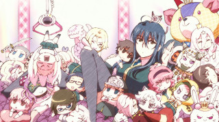 Anime group pink room characters - floor free wallpaper