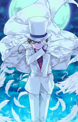 Moon wings man white suit - full free wallpaper