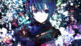 Anime blue hair black outfit - neoexpressionism free wallpaper