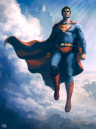 Man flying superman cape red - carles delclaux i free wallpaper