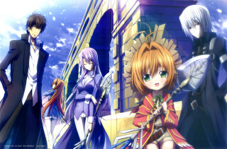 Anime characters group building snow - sots art free wallpaper