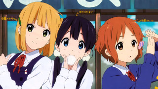 Anime girls store window hands - postimpressionism free wallpaper