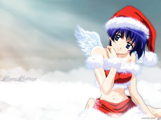 Girl santa hat cloud hands - a cloud free wallpaper