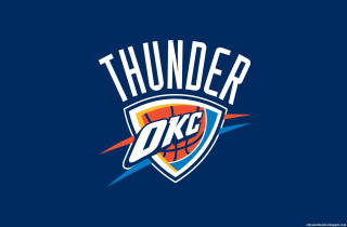 Thunder logo blue background basketball 2 - orange free wallpaper
