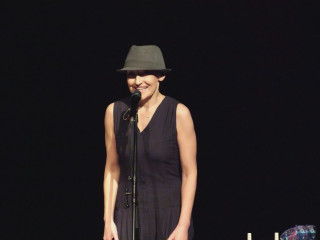 Woman black dress hat stage - neoplasticism free wallpaper
