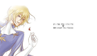 Anime blonde blue dress white - a white collar free wallpaper