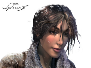 Woman fur coat fur collar - realistic shaded perfect face free wallpaper