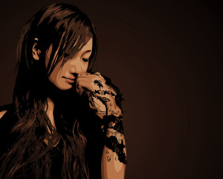 Woman long hair tattoos holding - her wrist free wallpaper