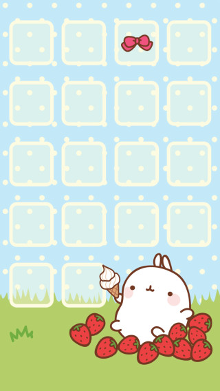 Cartoon character eating strawberries calendar - a calendar free wallpaper