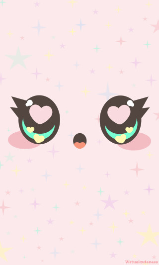 Cat face heart nose stars - chippy free wallpaper