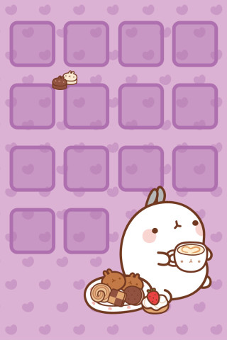 Cartoon character holding plate food - tachisme free wallpaper