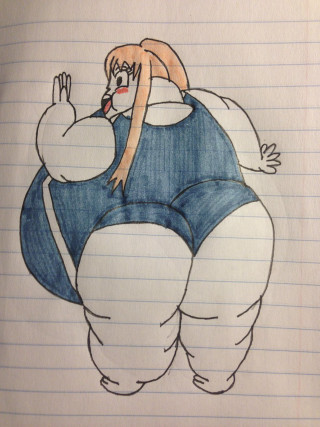 Fat woman blue jumpsuit hand - a hand free wallpaper