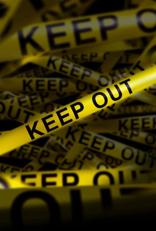 Caution tape keep out black - institutional critique free wallpaper