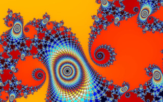 Spiral design orange background blue - an orange background free wallpaper